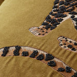 Animal Yellow Cushions - Waghoba Embroidered Cushion Cover Mustard Voyage Maison