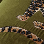 Animal Green Cushions - Waghoba Embroidered Cushion Cover Olive Voyage Maison