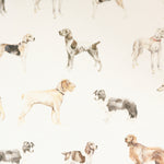 Voyage Maison Walkies Printed Linen Fabric in Cream