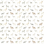 Voyage Maison Walkies Printed Linen Fabric in Cream