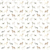 Animal Brown Fabric - Walkies Printed Linen Fabric (By The Metre) Natural Voyage Maison