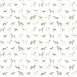 Animal Brown Fabric - Walkies Printed Linen Fabric (By The Metre) Natural Voyage Maison