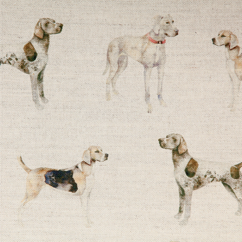 Walkies Printed Fabric Sample Swatch Linen