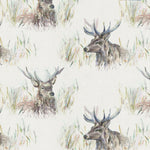 Animal Cream Fabric - Wallace Stag Printed Oil Cloth Fabric Natural Voyage Maison