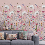 Voyage Maison Wall Mural Hermione 1.4m Wide Width Wallpaper in Blush