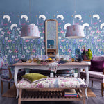 Voyage Maison Wall Mural Hermione 1.4m Wide Width Wallpaper in Indigo