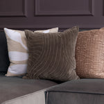 Abstract Grey Cushions - Waterfall Embroidered Cushion Cover Iron Additions