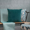 Abstract Blue Cushions - Waterfall Embroidered Cushion Cover Teal Additions