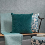 Abstract Blue Cushions - Waterfall Embroidered Cushion Cover Teal Additions