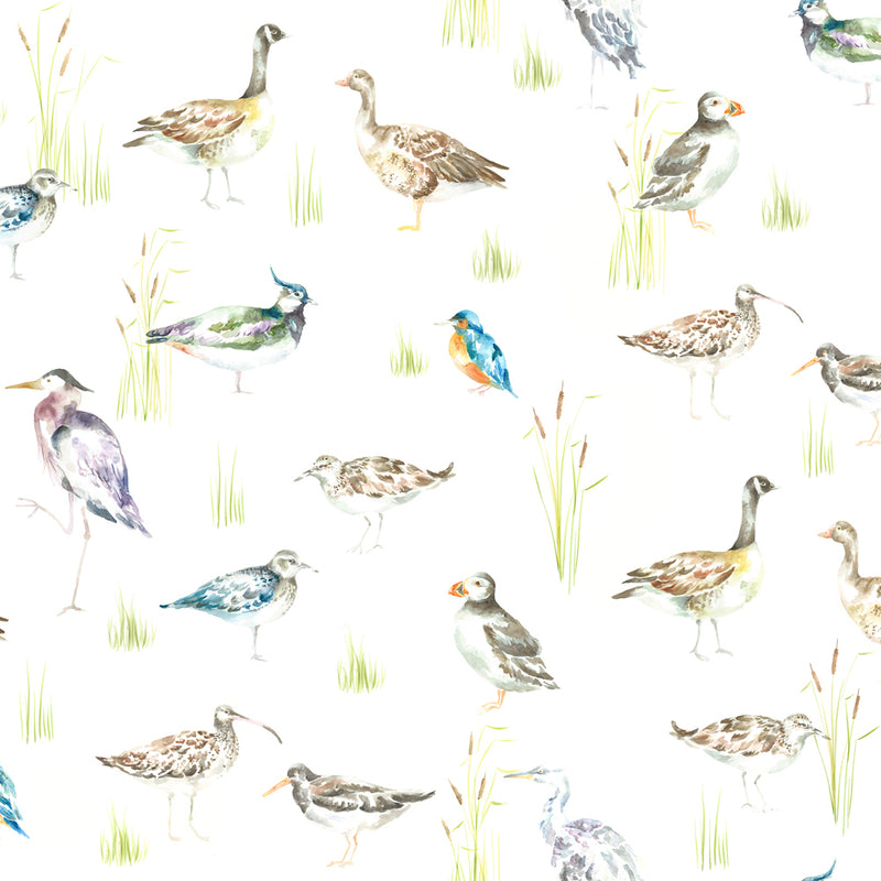 Waterfowl Wallpaper Sample Linen