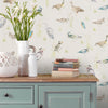 Voyage Maison Waterfowl 1.4m Wide Width Wallpaper in Linen