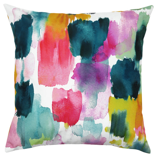 Abstract Multi Cushions - Watercolours Outdoor Cushion Cover Multicolour Evans Lichfield