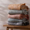 Geometric Gold Throws - Weaver Herringbone Throw Gold furn.