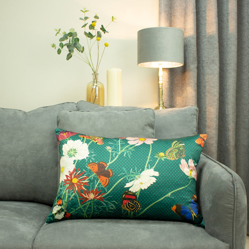 Paoletti Wild Fauna Botanical Cushion Cover in Emerald