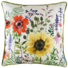 Evans Lichfield Wild Flowers Emma Square Cushion Cover in Olive