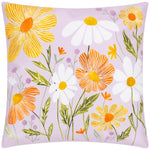 Floral Orange Cushions - Wildflowers Outdoor Cushion Cover Lilac/Peach Wylder