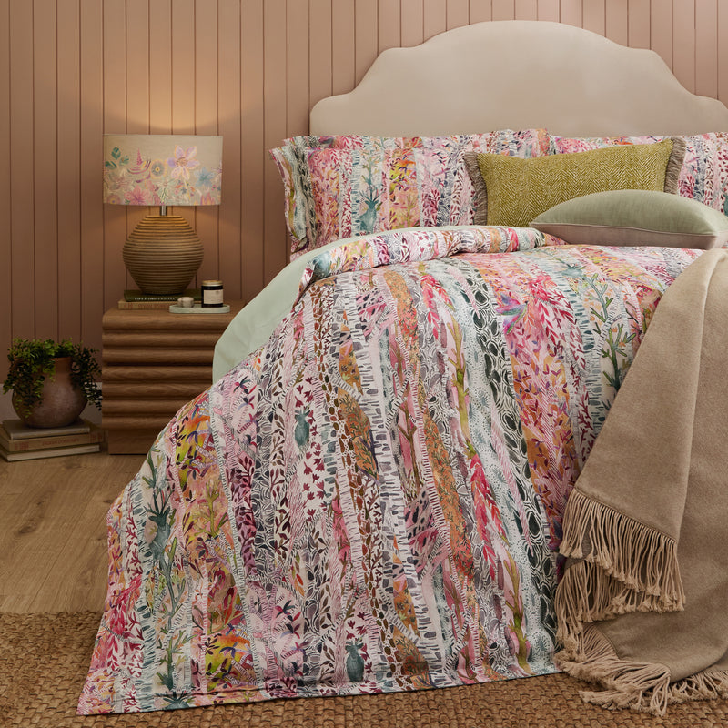 Woodland Pink Bedding - Whimsical Tale Printed Duvet Cover Set Blush Voyage Maison