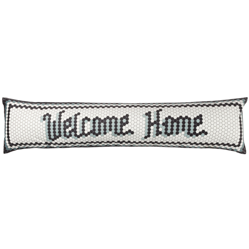 furn. Mosaic Message Welcome Draught Excluder in Ivory/Black