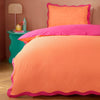 Abstract Pink Bedding - Wiggle Scallop  Duvet Cover Set Coral/Pink Furn