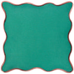 heya home Wiggle Velvet Reversible Ready Filled Cushion in Green/Pink