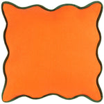 heya home Wiggle Velvet Reversible Ready Filled Cushion in Orange/Green