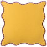 heya home Wiggle Velvet Reversible Ready Filled Cushion in Yellow/Lilac