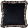 furn. Wildcat Velvet Fringed Cushion Cover in Jungle Green