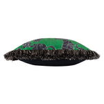 furn. Wildcat Velvet Fringed Cushion Cover in Jungle Green