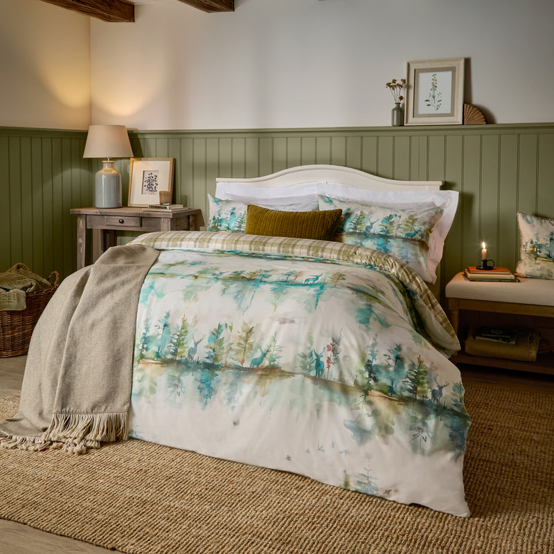 Wilderness 100% Cotton Reversible Duvet Cover Set Forest
