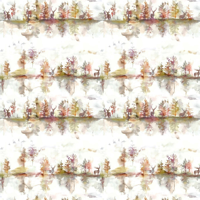 Animal Purple Fabric - Wilderness Printed Cotton Fabric (By The Metre) Plum Cream Voyage Maison