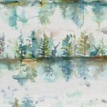 Animal Green Fabric - Wilderness Printed Cotton Fabric (By The Metre) Topaz Cream Voyage Maison