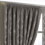 Paoletti Winchester Jacquard Pencil Pleat Curtains in Mocha