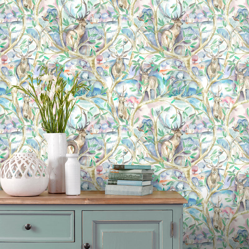 Voyage Maison Winlater 1.4m Wide Width Wallpaper in Teal