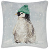 Winter Penguin Printed Cushion Multicolour