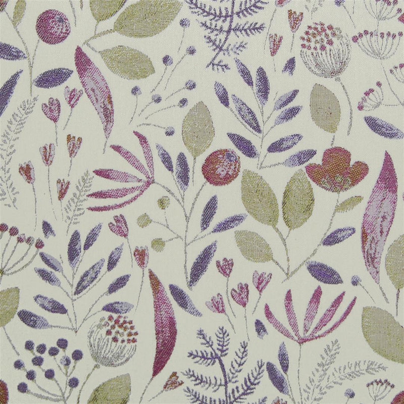 Floral Purple Fabric - Winslow Woven Jacquard Fabric (By The Metre) Heather Voyage Maison