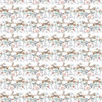 Animal Cream Fabric - Winter Hares Printed Oil Cloth Fabric Natural Voyage Maison