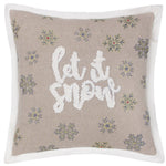  Beige Cushions - Winter Let It Snow Embroidered Cushion Cover Greige Paoletti