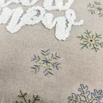  Beige Cushions - Winter Let It Snow Embroidered Cushion Cover Greige Paoletti