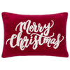  Red Cushions - Winter Merry Christmas Applique Velvet Cushion Cover Red Paoletti