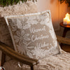 Woodland Beige Cushions - Winter Warmest Wishes Embroidered Cushion Cover Natural Paoletti