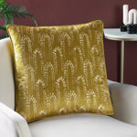 furn. Wisteria Printed Velvet Cushion Cover in Chartreuse