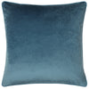 furn. Wisteria Printed Velvet Cushion Cover in Petrol