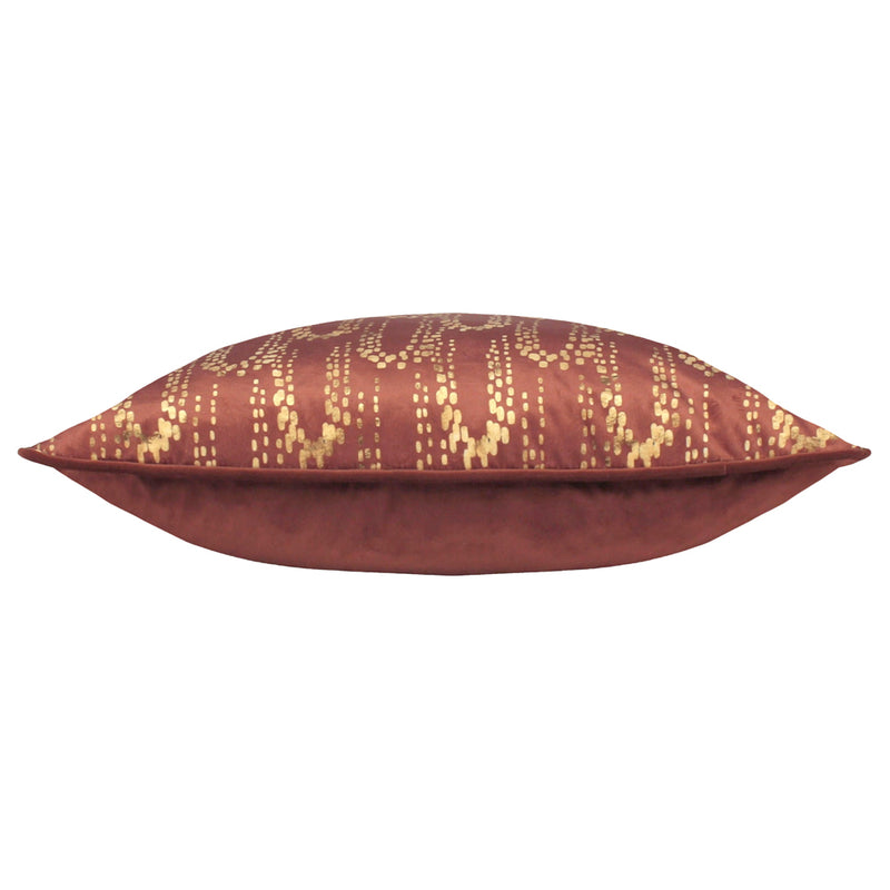 furn. Wisteria Printed Velvet Cushion Cover in Sienna