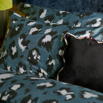 Animal Black Cushions - Wiggle Leopard Piped Velvet Ready Filled Cushion Black furn.