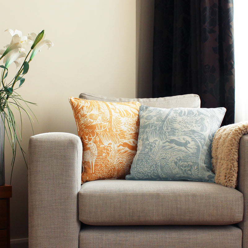 furn. Woodland Scandi Cushion Cover in Ochre