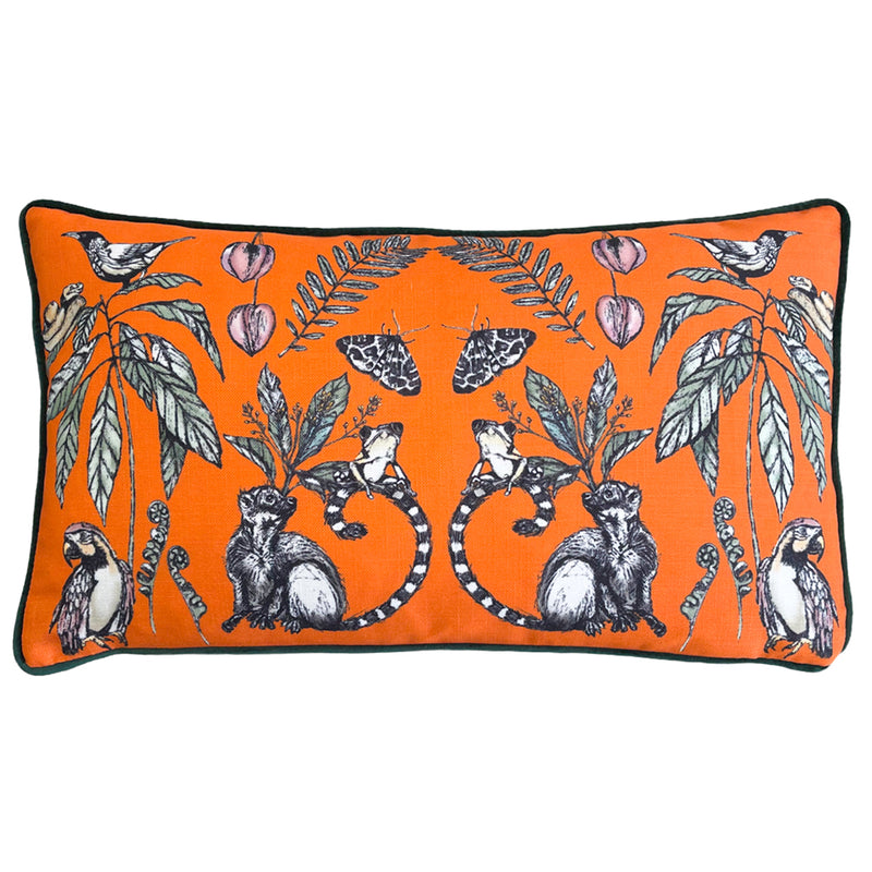 Wylder Wild Mirrored Creatures Cushion Cover in Orange