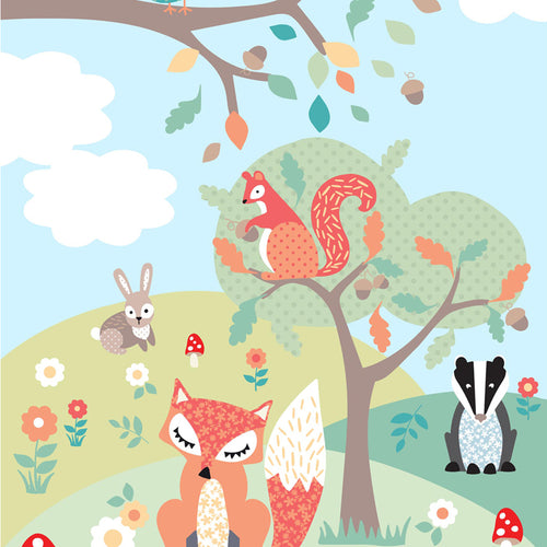 little furn. Woodland Kids Wall Art in Multicolour