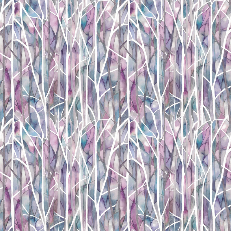 Floral Purple Fabric - Woodbury Printed Cotton Fabric (By The Metre) Loganberry Voyage Maison