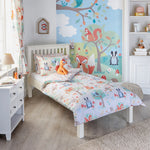 Woodland Animals Kids Duvet Cover Set Natural