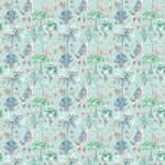 Animal Blue Fabric - Woodland Adventures Printed Cotton Fabric (By The Metre) Aqua Voyage Maison